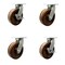 Service Caster 8'' Heavy Duty High Temp Phenolic Swivel Caster Set 2 Swivel Locks 2 Brakes, 4PK CRAN-SCC-KP92S830-PHRHT-BSL-2-SLB-2 - alternate 1